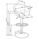 Стул барный HALMAR H46 черно-белый/хром
